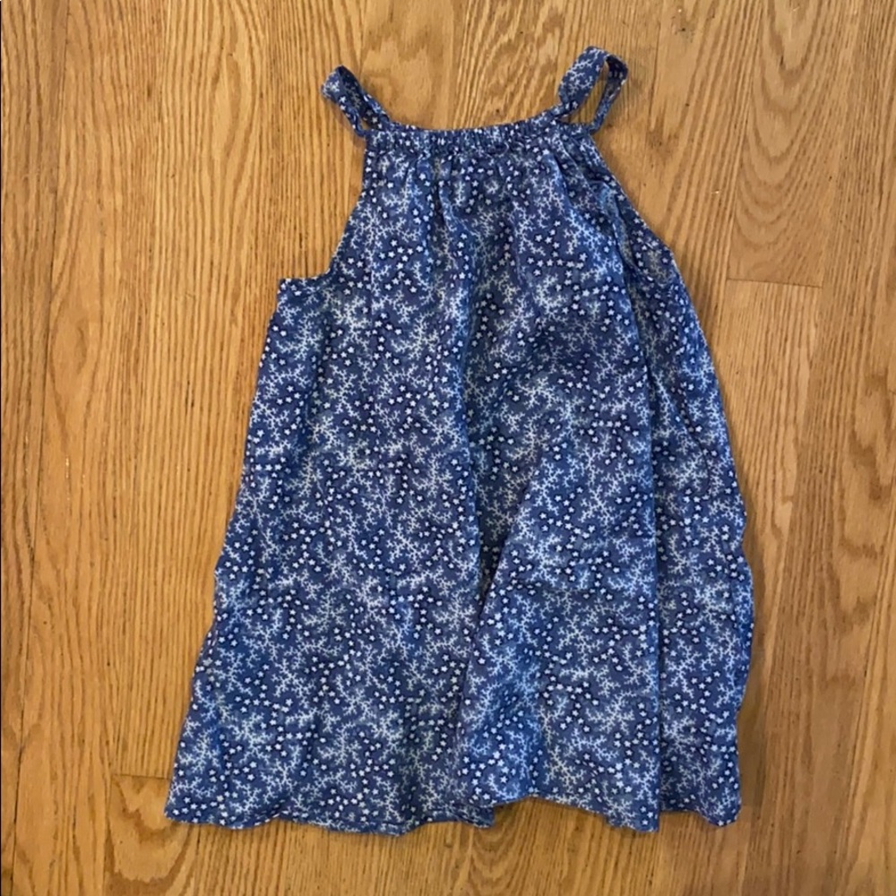Toddler blue and white dress